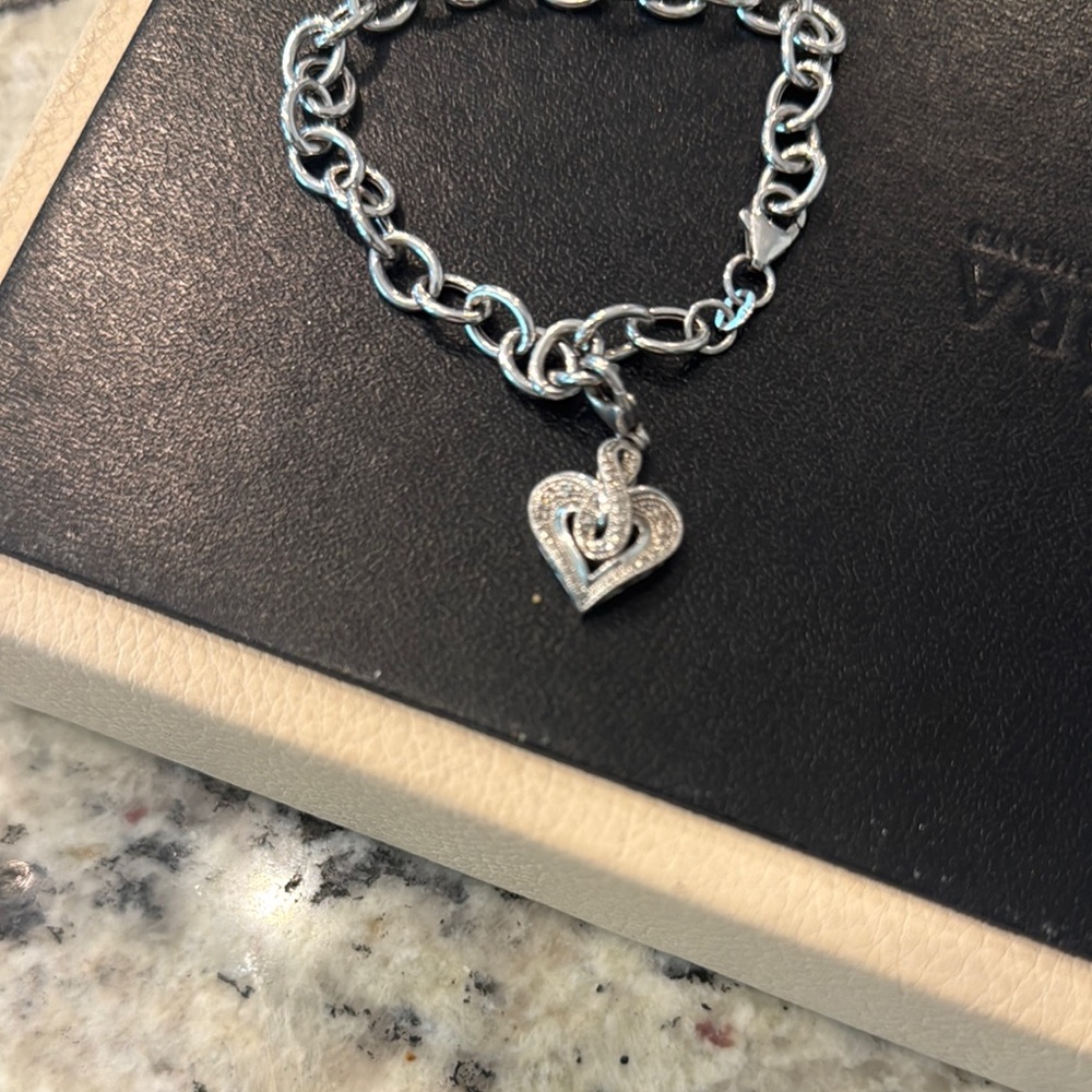 Affinity sterling silver Diamond Heart Bracelet